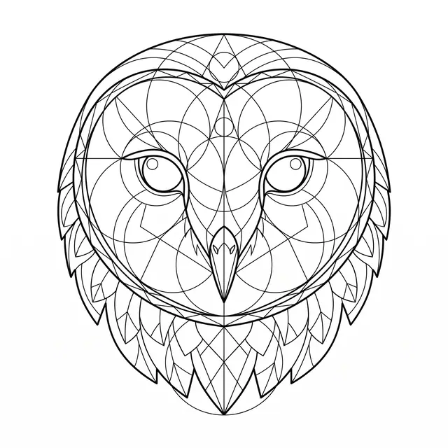 Geometric Barn Owl Face