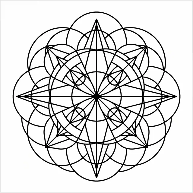 Geometric Compass Rose