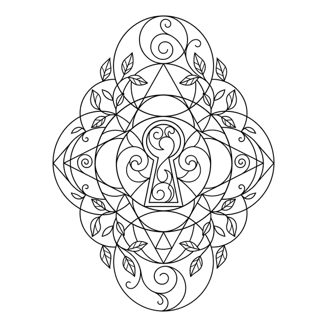 Geometric Keyhole With Vines