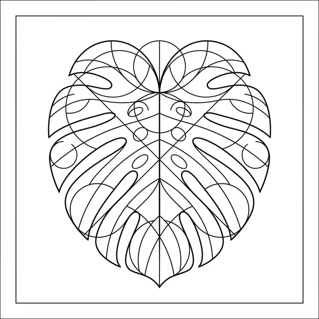 Geometric Monstera Leaf