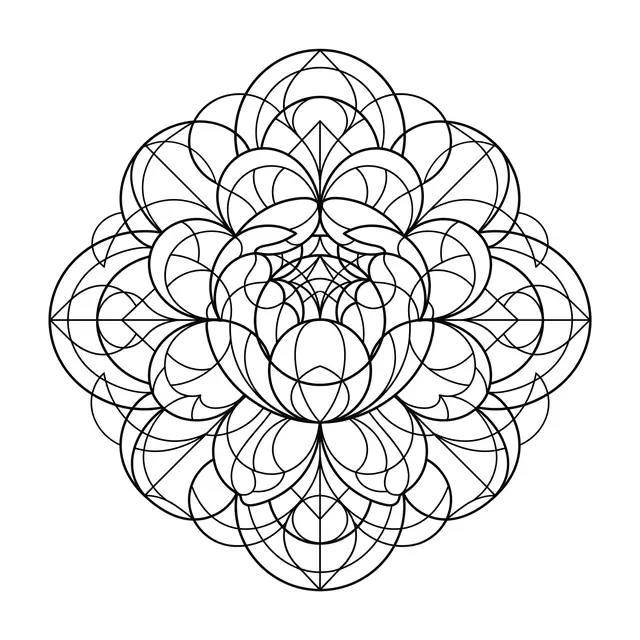 Geometric Peony Bloom
