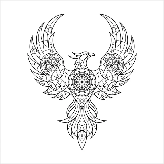 Geometric Phoenix Rising