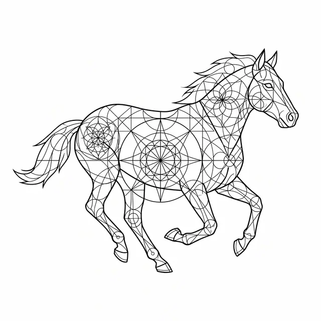 Geometric Running Horse