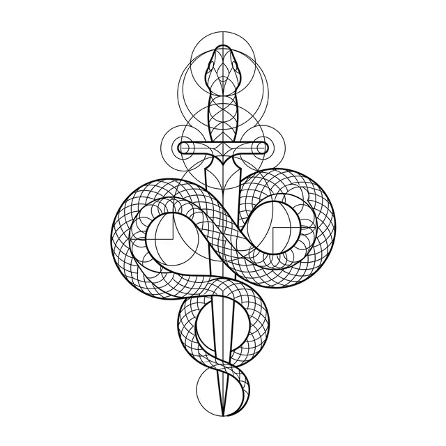 Geometric Snake And Dagger