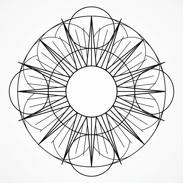 Geometric Sun With Rays