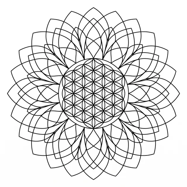Geometric Sunflower Head