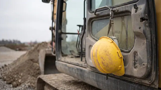 Safety helmet hooked excavator cab handle industrial construction