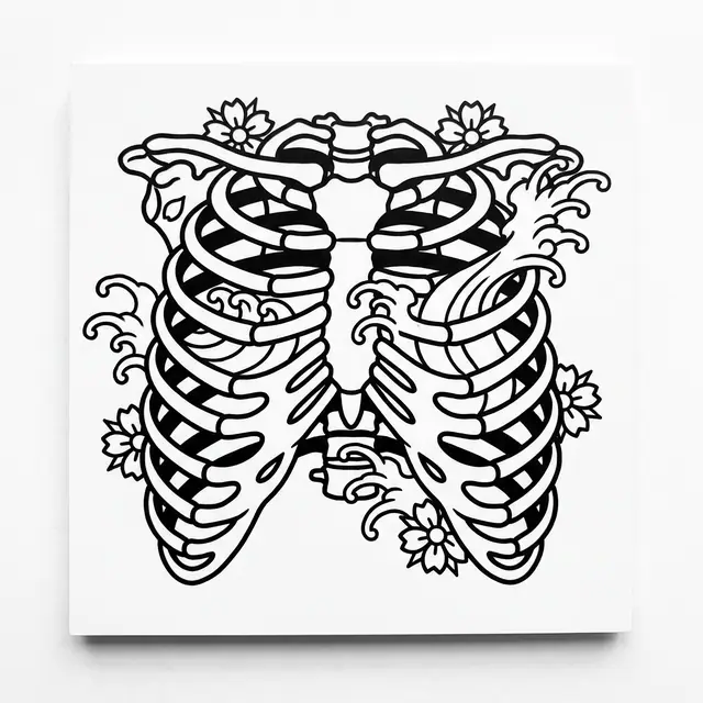 Japanese Rib Cage With Flowers
