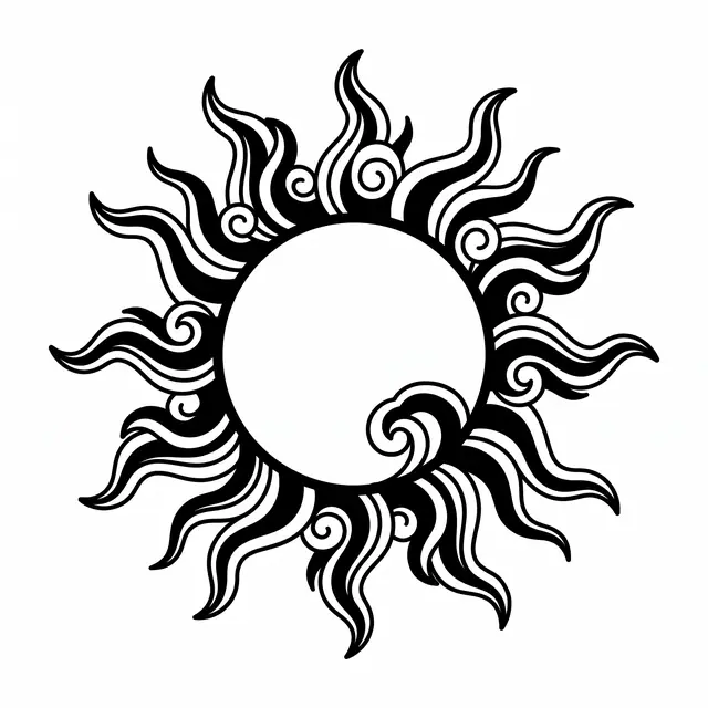 Japanese Sun With Rays