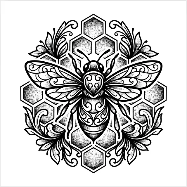 Neotrad Bee With Honeycomb