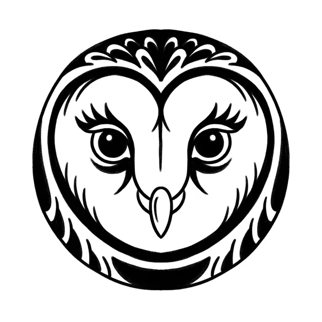 Traditional Barn Owl Face