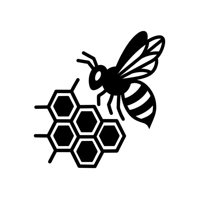 Traditional Bee With Honeycomb