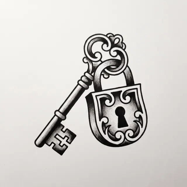 Traditional Key And Lock