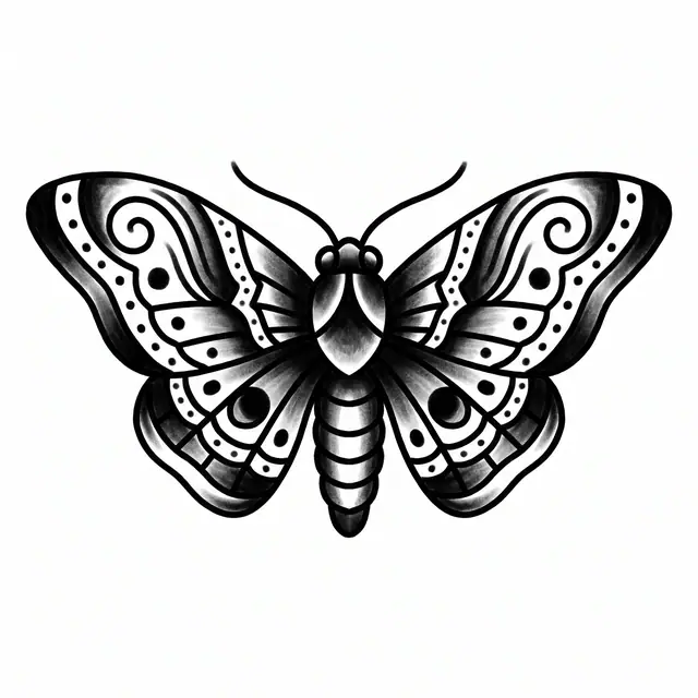 Traditional Moth With Pattern