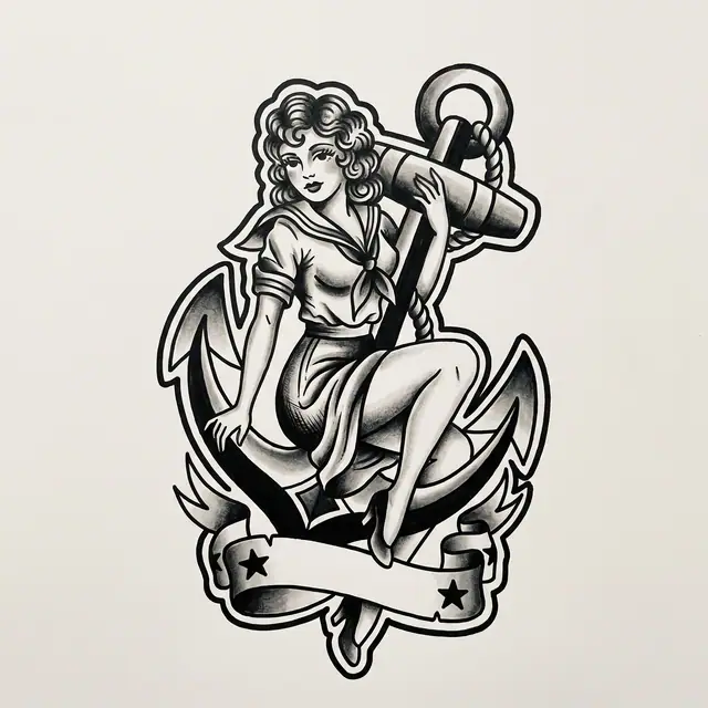Traditional Pin Up Anchor
