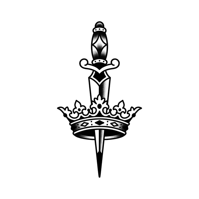 Traditional Sword Through Crown